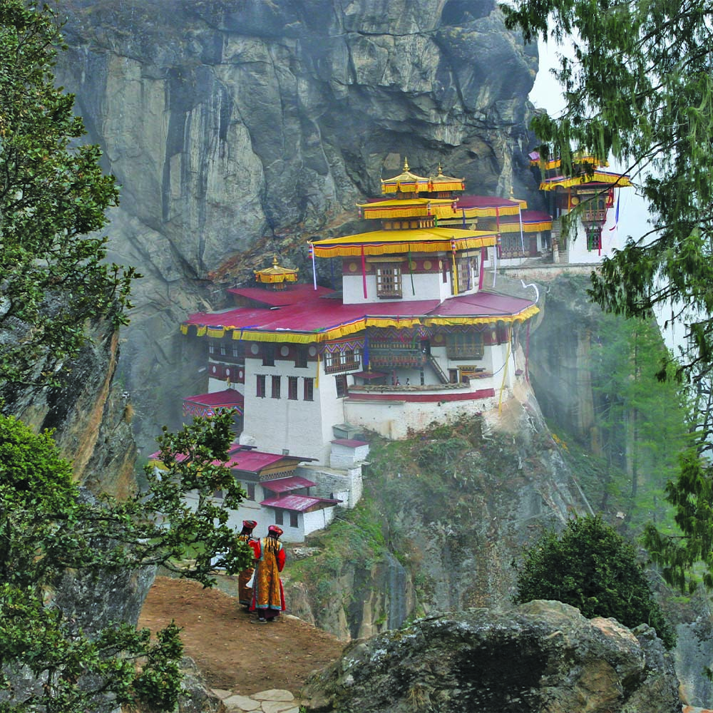 Taktshang, the Tiger's Nest, on the cliff above the Paro valley