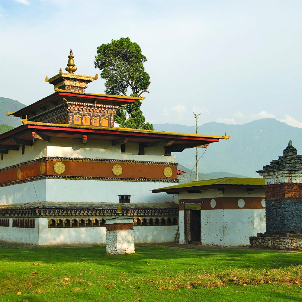 Chimi Lhakhang, above the rice fields at Sopsokha