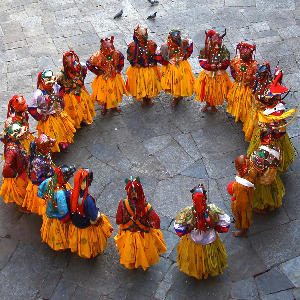 Masked dance at the Trongsa Tshechu