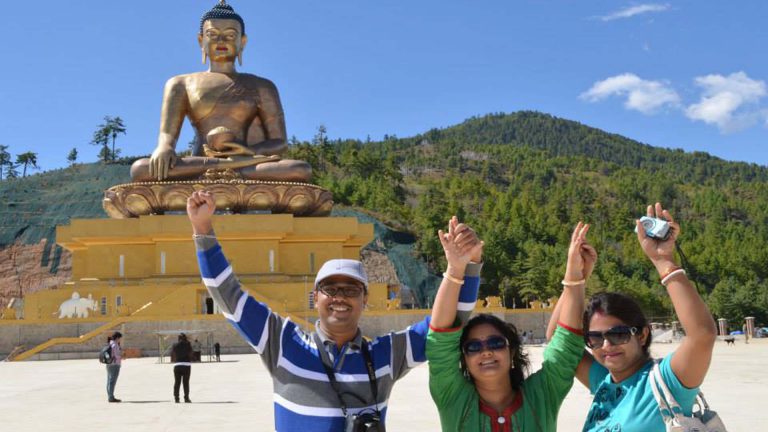 Mr. Soumya and family in Bhutan