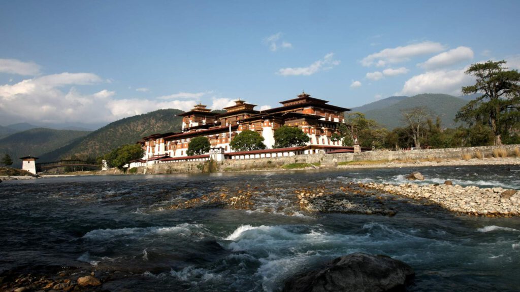 Punakha Dzong at the confluence of two rivers