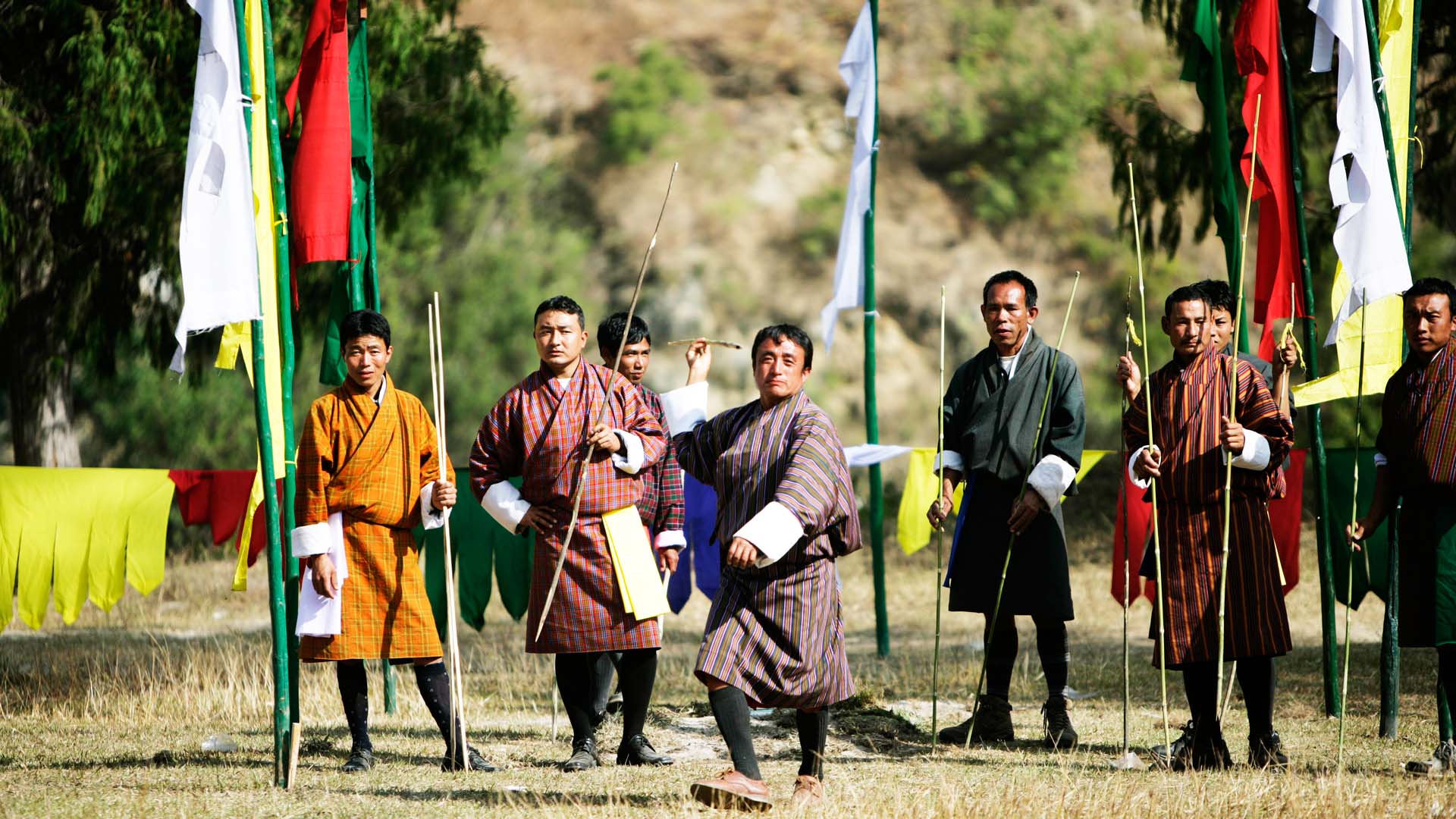 An archery match in a Bhutanese village